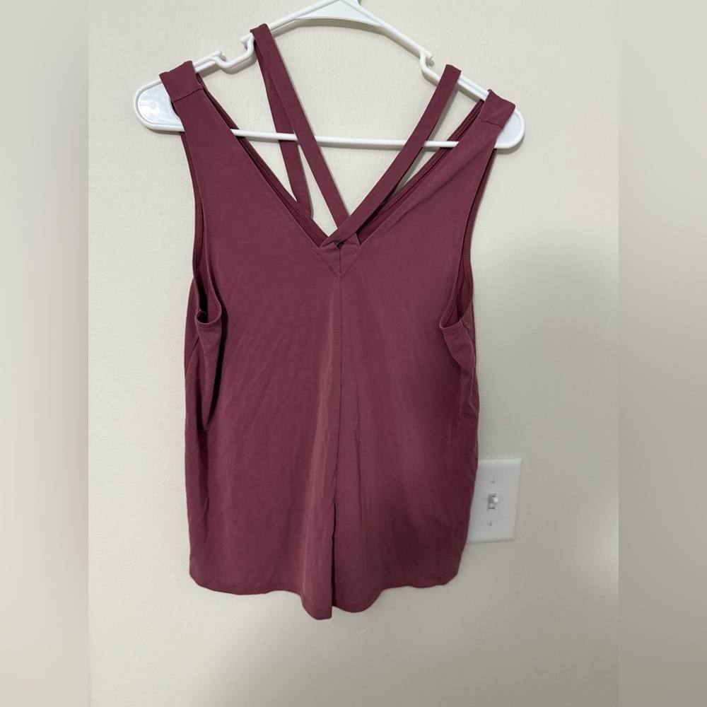 American Eagle Outfitters Burgundy Cross-Back Tank Top